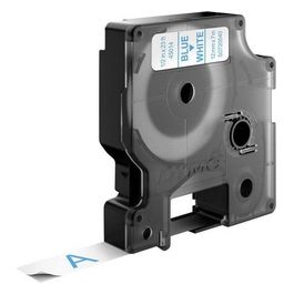 Nastro D1 12mmx7m Blu Bianco