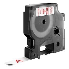 Nastro D1 12mmx7m Rosso Bianco