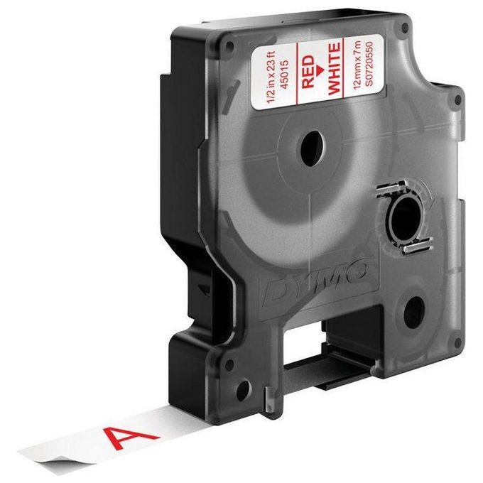 Image of Dymo Nastro D1 12mmx7m Rosso Bianco
