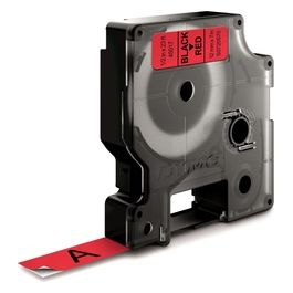 Nastro D1 12mmx7m Nero Rosso