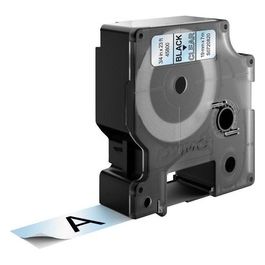 Nastro D1 19mmx7m Nero Trasparente