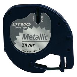 Dymo Nastro Letratag 12mmx4m Met Argento