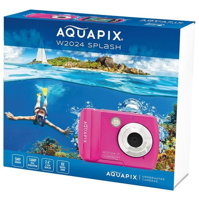 Easypix Fotocamera Subacquea W2024-I Splash Iceblue - 14MP, Doppio Schermo, Blu