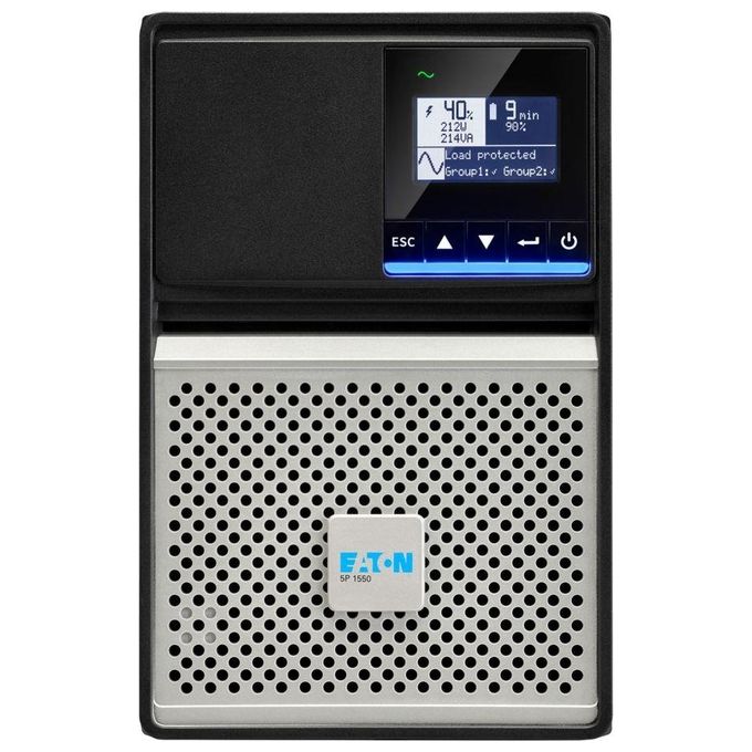 Eaton 5P 1550i Gen 2 Ups Tower 200-208-220-230-240 V C.a. V 1350 Watt 1550 Va 1 Fase 9 Ah Rs-232 Usb Connettori di Uscita 8 Nero-Argento