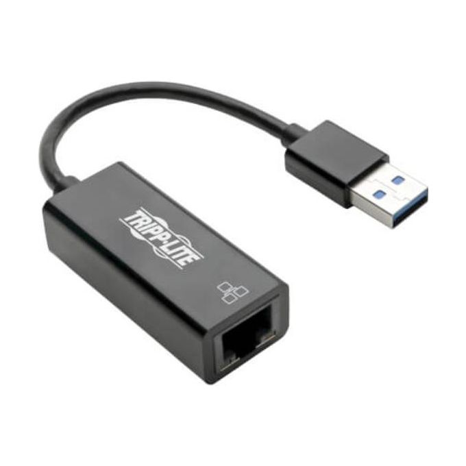 Eaton Tripp Lite USB 3.0 SuperSpeed to Gigabit Ethernet Adapter RJ45 10/100/1000 Mbps Adattatore di Rete USB 3.0 Gigabit Ethernet Nero