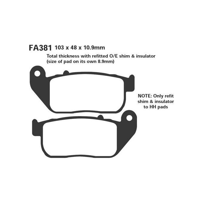 EBC FA381 Pastiglie Harley Davidson 883 04-05 anteriore