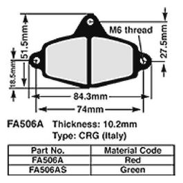 EBC FA506AS Pastiglie freno Kart CRG Righetti