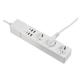 Presa Multipla con Protezione Sovratensione con 3 AC Porte e 4 Usb