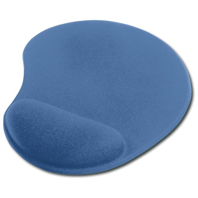 Ednet tappetino per mouse colore blu con poggiapolsi in gel