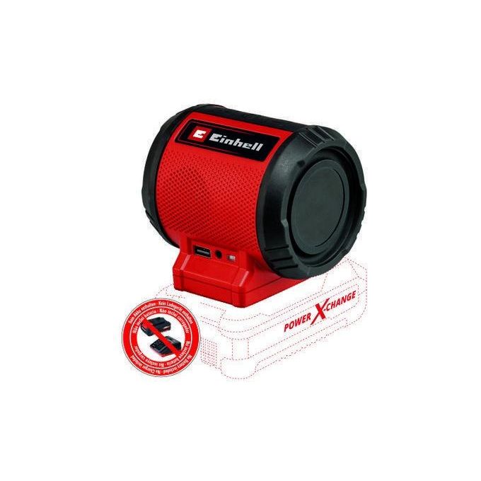 Einhell 4514150 TC-SR 18 Li BT - Solo Altoparlante Bluetooth Potenza 3 W Portata 100 m USB Ricarica Micro-USB A colore Nero Rosso