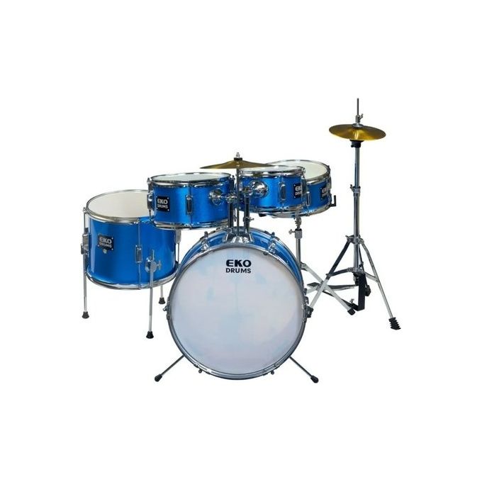 Eko Batteria Acustica Ed-200 Drum Kit Metallic Blue 4 Pezzi