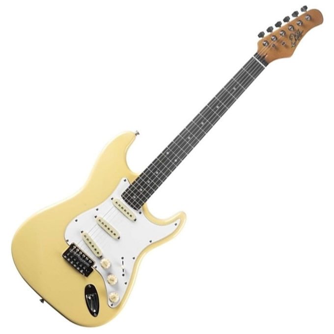 Eko, Chitarra Elettrica Stile Strat, Cream, Corpo in Pioppo, Manico in Acero