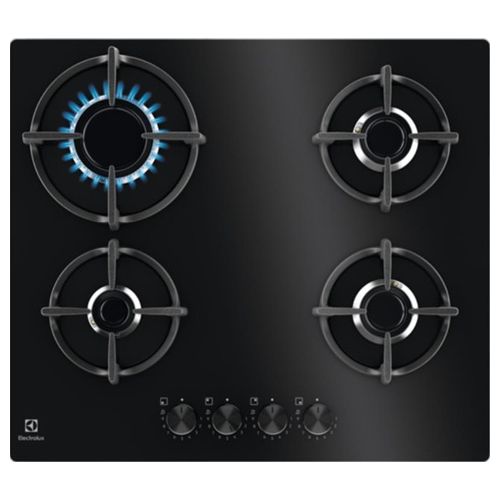 Electrolux EGG64272K Serie 600 Piano Cottura a Gas 4 Zone StepPower Speed Burners 60cm Nero