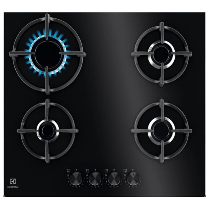 Electrolux EGG64272K Serie 600 Piano Cottura a Gas 4 Zone StepPower Speed Burners 60cm Nero