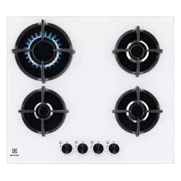 EGG64272W Piano Cottura 4 Fuochi a Gas 60 cm Superficie in Vetro colore Bianco