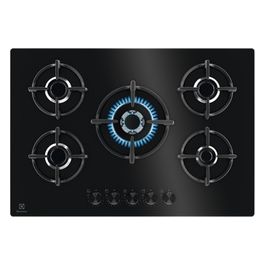 Electrolux EGG75372K Piano Cottura 5 Fuochi a Gas 75 cm Vetro Nero