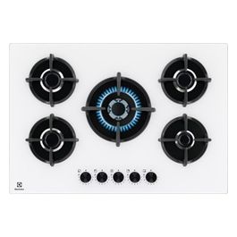 Electrolux EGG75372W Serie 600 Piano Cottura a Gas 5 Zone StepPower Speed Burners Powerful Burner 75cm Bianco