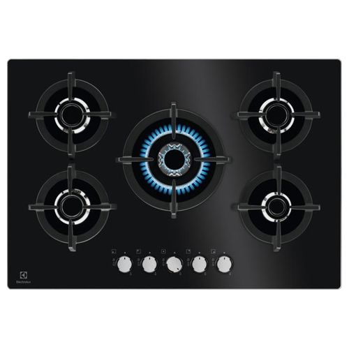 Electrolux EGG7537K Serie 600 Piano Cottura a Gas 5 Zone Griglie in Ghisa 75 cm Nero