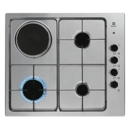 EGL62821OX Piano cottura a gas 60 cm Soft 3 fuochi e 1 piastra elettrica Spia di funzionamento piastra Inox24