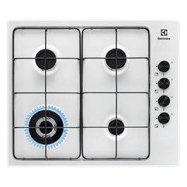 EGS 6414 W Piano Cottura a Gas 4 Fuochi Bruciatore Tripla Corona Comandi Laterali 60 cm Bianco