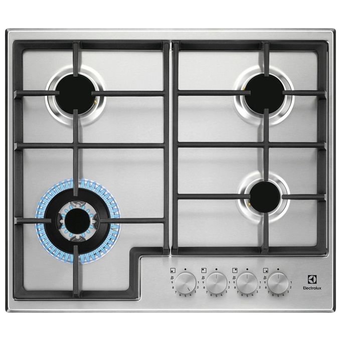 Electrolux EGS64362X Linea 300 Slim Line Piano Cottura a Gas 4 Zone StepPower Powerful Burner 60cm Inox