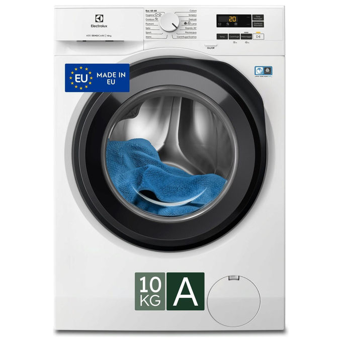 Electrolux EW6F110G Serie 600 Lavatrice Frontale 10 Kg 1400 rpm Classe A SensiCare Hygiene Inverter (84.7x59.7x63.6 cm) colore Bianco