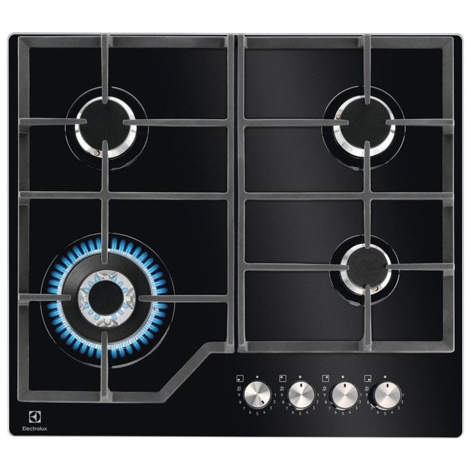 Electrolux KGG64362K Serie 600 Piano cottura Gas on Glass 60 cm 4 fuochi SpeedBurner Wok Sicurgas colore Nero
