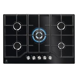 Electrolux KGG75362K Serie 600 Piano Cottura a Gas on Glass 5 Zone StepPower Powerful Burner 75 cm Nero