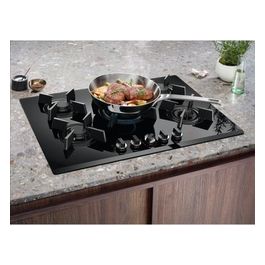KGG75362K Serie 600 Piano Cottura a Gas on Glass 5 Zone StepPower Powerful Burner 75 cm Nero