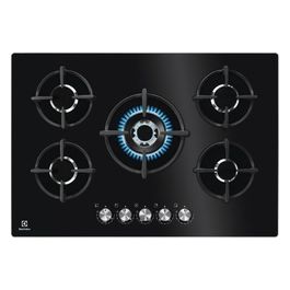 Electrolux KGG75372K Piano Cottura Serie 600 Step Power Gas on Glass 75 cm 5 Fuochi Vetro Nero