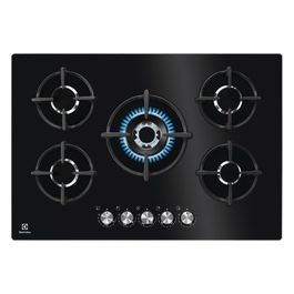 KGG75372K Piano Cottura Serie 600 Step Power Gas on Glass 75 cm 5 Fuochi Vetro Nero