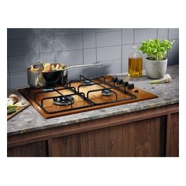 KGS6404T Piano Cottura a Gas Slim Profile 4 Zone Speed Burner Bruciatore Wok Sicurgas 60 cm Terra di Francia