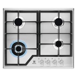 KGS6436SX Piano Cottura a Gas 4 Fuochi Griglie in Ghisa Bruciatore Tripla Corona 60 cm Acciaio Inox