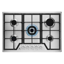 KGS7536SX Piano Cottura a Gas 5 Fuochi Griglie in Ghisa Bruciatore Tripla Corona 75 cm Acciaio Inox