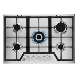 KGS7536SX Piano Cottura a Gas 5 Fuochi Griglie in Ghisa Bruciatore Tripla Corona 75 cm Acciaio Inox