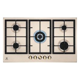 KGS9536RS Piano Cottura a gas Slim 2.0 5 fuochi speed burner 1 bruciatore Wok Griglie in ghisa 90 cm Sabbia