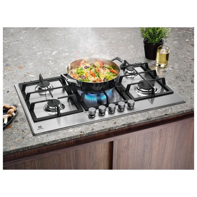 Electrolux, Piano Cottura a Gas, Slim Line, 90cm, Acciaio Inox, 5 Bruciatori