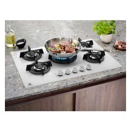 KGS9536W Piano Cottura a gas Slim 2.0 5 fuochi speed burner 1 bruciatore Wok Griglie in ghisa 90 cm Bianco