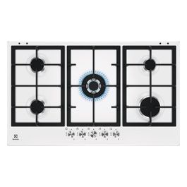 KGS9536W Piano Cottura a gas Slim 2.0 5 fuochi speed burner 1 bruciatore Wok Griglie in ghisa 90 cm Bianco