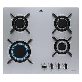 KGU643723Z Piano Cottura da Incasso a Gas 60 cm 4 Fuochi Vertical Flame Inox UltraFlat EasyClean Griglie in Ghisa Manopole StepPower