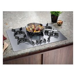 KGU753723Z Piano Cottura da Incasso a Gas 75 cm 5 Fuochi Vertical Flame Inox UltraFlat EasyClean Griglie in Ghisa Manopole StepPower