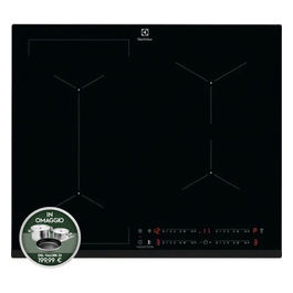 Electrolux LIL63443 Bridge 600 Piano Cottura a Induzione in Vetroceramica 4 Zone Hob2Hood 60 cm Nero