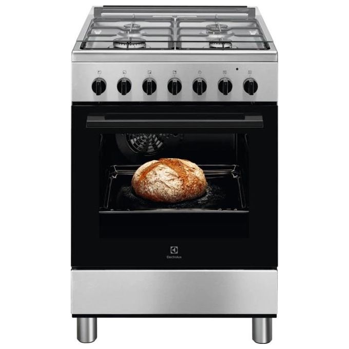 Image of Electrolux LKK620000X Cucina a Gas con Forno Elettrico Multifunzione 4 Fuochi Bruciatore Tripla Corona Classe energetica A 60x60 cm Acciaio Inox Antimpronta