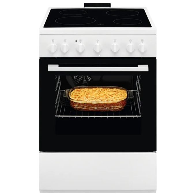 Electrolux Cucina LKR620066W Multifunzione Libera Installazione Piano Elettrico in Vetroceramica 4 Zone Classe Energetica A Bianco