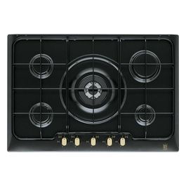 PN750RUV Piano cottura a gas 75 cm Rustico Soft 5 fuochi 1 bruciatore tripla corona Nero Ghisa