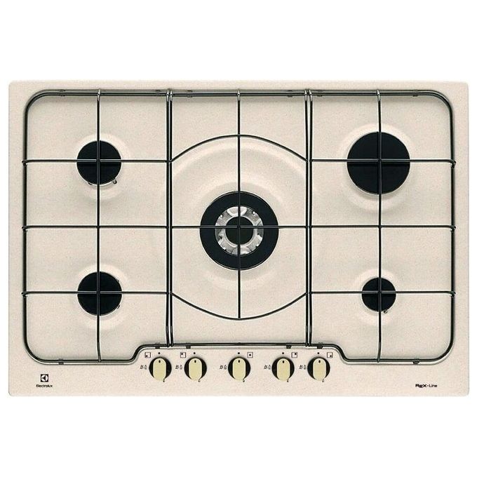 Electrolux PS750RUV Serie 300 Soft Line Piano cottura a gas 75 cm 5 fuochi bruciatore wok 4000 W Sicurgas colore Sabbia