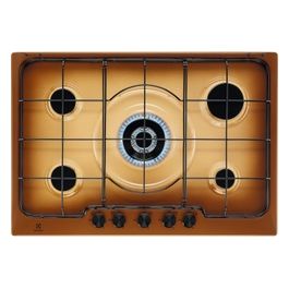 Rex Piano cottura a gas - 5 fuochi - Tripla corona - Soft - 75 cm - color terra di francia