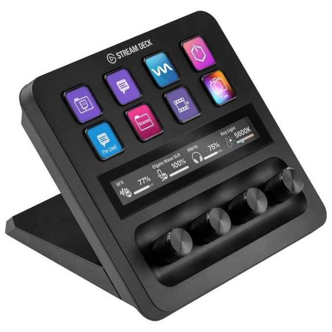 Elgato Stream Deck  mixer audio produzione live e controller da studio per content creator streaming gaming con striscia tattile personalizzabile manopole e tasti LCD compatibile con Mac e PC