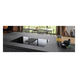 NIKOLATESLA LIBRA BL/A/83 Piano cottura aspirante a Induzione con cappa integrata 4 zone 83 cm Vetro Nero + Ghisa PRF0147744