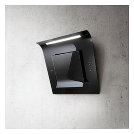 PRF0010417B SINFONIA BL/F/80 - Cappa a parete filtrante 80 cm, 757 m³/h, Classe A, 61 dB, Controllo touch 3 velocità + intensiva, Filtro antigrasso in alluminio, Illuminazione neon 2x14 W, Vetro nero